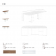 Mese dining - Masa dining design LUX Glass and Walnut 220x110cm
