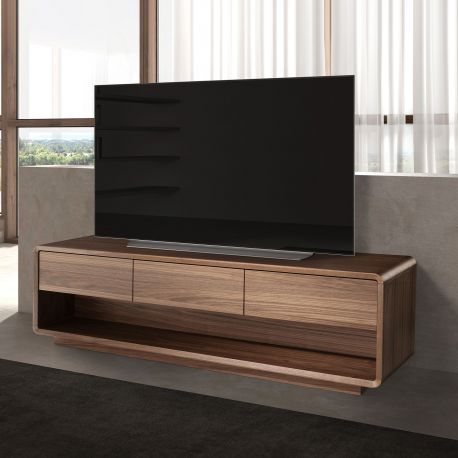 Comode - Comoda TV design LUX cu 3 sertare Walnut