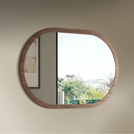 Oglinzi - Oglinda decorativa design LUX Oval Walnut