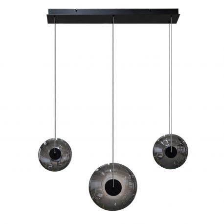 Pendule, Lustre suspendate - Lustra cu 3 pendule LED ANDORA 3-STEP DIMM fumuriu