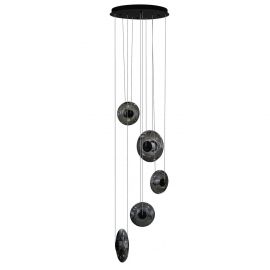 Pendule, Lustre suspendate - Lustra cu 5 pendule LED ANDORA 3-STEP DIMM fumuriu