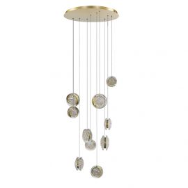 Pendule, Lustre suspendate - Lustra LED suspendata design decorativ EUFORIA 10 aurie 3-STEP DIMM