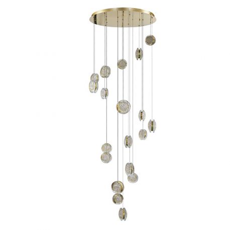 Pendule, Lustre suspendate - Lustra LED suspendata design decorativ EUFORIA 19 aurie 3-STEP DIMM