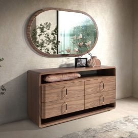 Comode - Comoda design LUX cu sertare Walnut Veneer