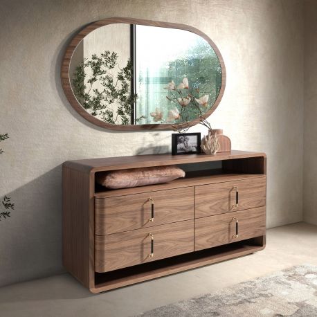Comode - Comoda design LUX cu sertare Walnut Veneer