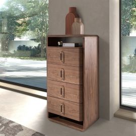 Comode - Comoda inalta design LUX cu sertare Walnut Veneer