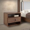 Noptiera design LUX cu sertare Walnut Veneer
