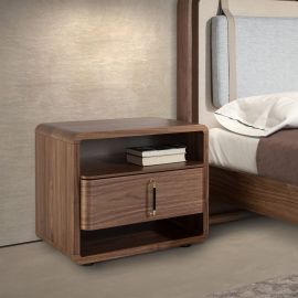 Noptiere - Noptiera design LUX cu sertare Walnut Veneer