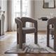 Scaune - Scaun cu design sculptural tesatura chenille greige ARCH