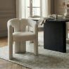Scaun cu design sculptural tesatura chenille alb crem ARCH