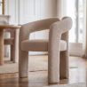 Scaun cu design sculptural tesatura fleece bej ARCH