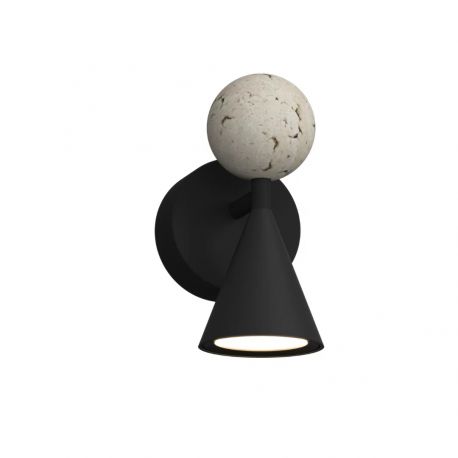 Aplice, corpuri de iluminat pentru pereti - Aplica de perete LED modern Art Deco Bingo travertin