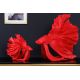 Statuete - Statueta decorativa extravaganta Fisch Crowntail 35cm, rosu