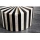 Masute Living - Masuta Laterala, Alb-Negru, Metal, HARMONY NATURE 55cm