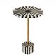 Masute Living - Masuta Laterala, Alb-Negru, Metal, HARMONY NATURE 55cm