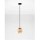 Pendule, Lustre suspendate - Lustra, Pendul din travertin si sticla chihlimbar MELONY
