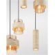 Pendule, Lustre suspendate - Lustra cu 5 pendule din travertin si sticla chihlimbar MELONY