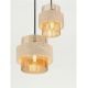 Pendule, Lustre suspendate - Lustra cu 5 pendule din travertin si sticla chihlimbar MELONY