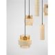 Pendule, Lustre suspendate - Lustra cu 5 pendule din travertin si sticla chihlimbar MELONY
