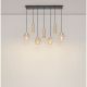 Pendule, Lustre suspendate - Lustra cu 7 pendule din travertin si sticla chihlimbar MELONY