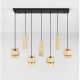 Pendule, Lustre suspendate - Lustra cu 7 pendule din travertin si sticla chihlimbar MELONY