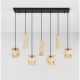 Pendule, Lustre suspendate - Lustra cu 7 pendule din travertin si sticla chihlimbar MELONY