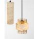 Pendule, Lustre suspendate - Lustra cu 7 pendule din travertin si sticla chihlimbar MELONY