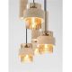 Pendule, Lustre suspendate - Lustra cu 7 pendule din travertin si sticla chihlimbar MELONY