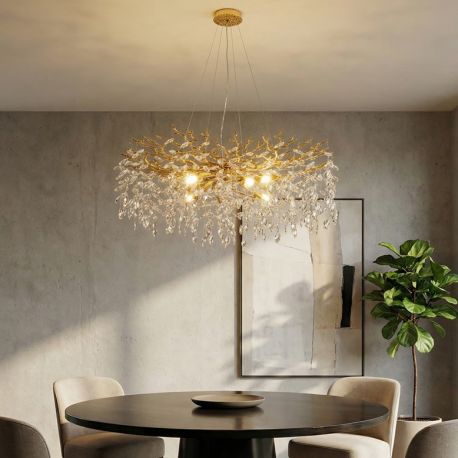 Candelabre, Lustre - Lustra suspendata design deosebit CINDY auriu