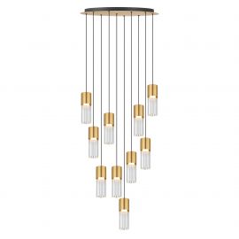 Pendule, Lustre suspendate - Lustra moderna cu 10 pendule LED si telecomanda IGGLY