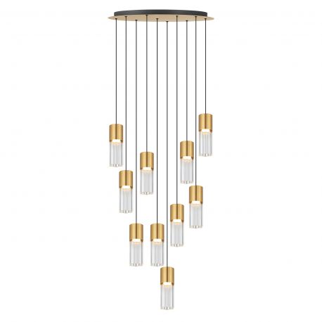 Pendule, Lustre suspendate - Lustra moderna cu 10 pendule LED si telecomanda IGGLY