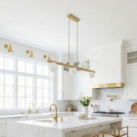 Pendule, Lustre suspendate - Lustra cu 5 surse de lumina FORES auriu