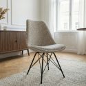 Set 4 scaune moderne Scandinavia imprimeu leopard bej-gri