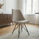Seturi scaune, HoReCa - Set 4 scaune moderne Scandinavia imprimeu leopard bej-gri