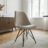 Set 4 scaune moderne Scandinavia imprimeu leopard bej-gri