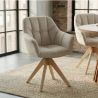 Scaun pivotant PAPILLON catifea bej/ stejar