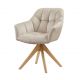 Scaune - Scaun pivotant PAPILLON catifea bej/ stejar
