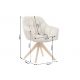 Scaune - Scaun pivotant PAPILLON catifea bej/ stejar