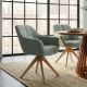 Scaune - Scaun pivotant PAPILLON tesatura boucle verde salvie/ stejar