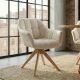 Scaun pivotant PAPILLON tesatura chenille/ stejar