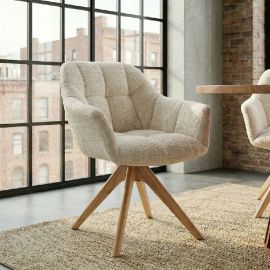Scaun pivotant PAPILLON tesatura chenille/ stejar