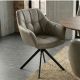 Seturi scaune, HoReCa - Set de 2 scaune pivotante PAPILLON piele taupe/ negru