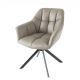 Seturi scaune, HoReCa - Set de 2 scaune pivotante PAPILLON piele taupe/ negru