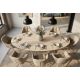 Mese dining - Masa ovala cu blat din ceramica TRAVERTIN 220cm