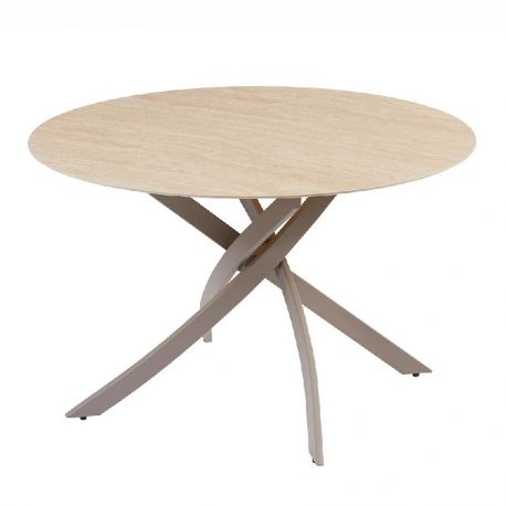 Mese dining - Masa rotunda cu blat din ceramica ALPINE 120cm