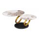 Masute Living - Masuta de cafea moderna cu doua blaturi rotative din ceramica DANCING RINGS 80-135cm