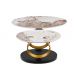 Masute Living - Masuta de cafea moderna cu doua blaturi rotative din ceramica DANCING RINGS 80-135cm
