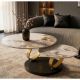 Masute Living - Masuta de cafea moderna cu doua blaturi rotative din ceramica DANCING RINGS 80-135cm