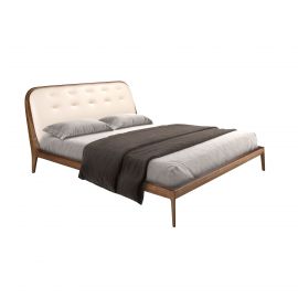 Paturi - Pat dublu tapitat design LUX Walnut Veneer 180x200cm