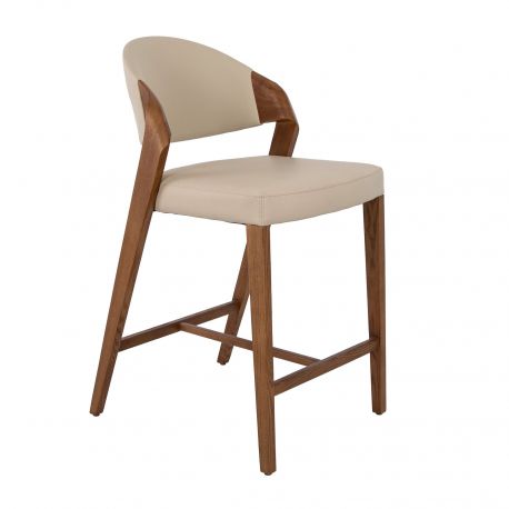 Scaune Bar - Scaun de bar din lemn si piele sintetica Mink